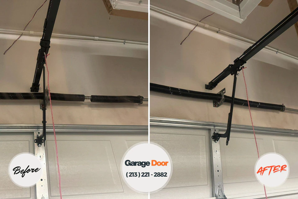 Before and after: garage door repair Harmony, MN